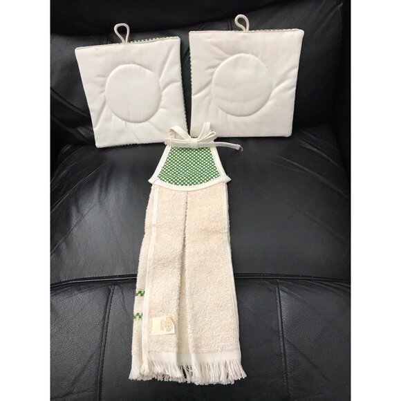 Vtg 1970's Set Of Three Artichoke Kitchen Works B & D Dish Towel 2 Matching Pot - Picture 8 of 10